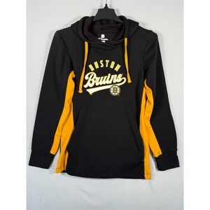 Boston Bruins Hockey NHL Small Hoodie Women's Black Yellow Fleece Lined